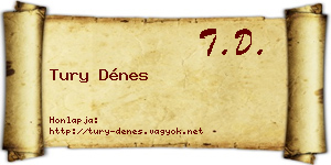 Tury Dénes névjegykártya